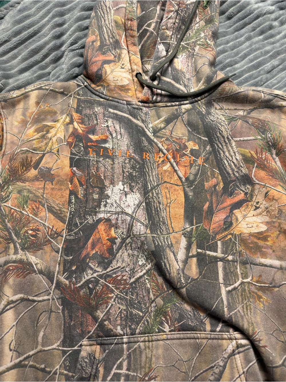 Civil Regime camo hoodie w/ black rose embroidery